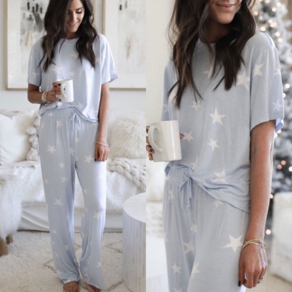 Other - Sky Blue Star Print Pajamas